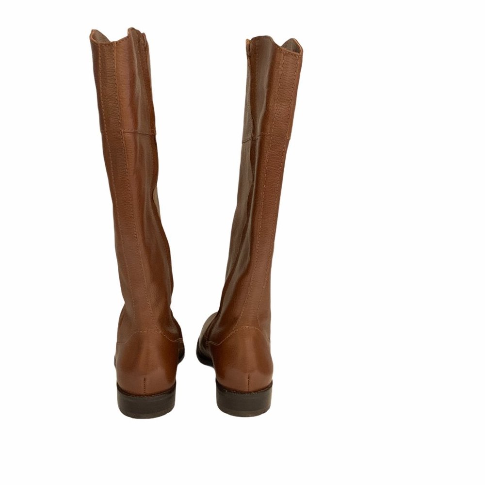 LL Bean Brown Leather Riding Boots 8.5 Full Zip - Picture 3 of 9